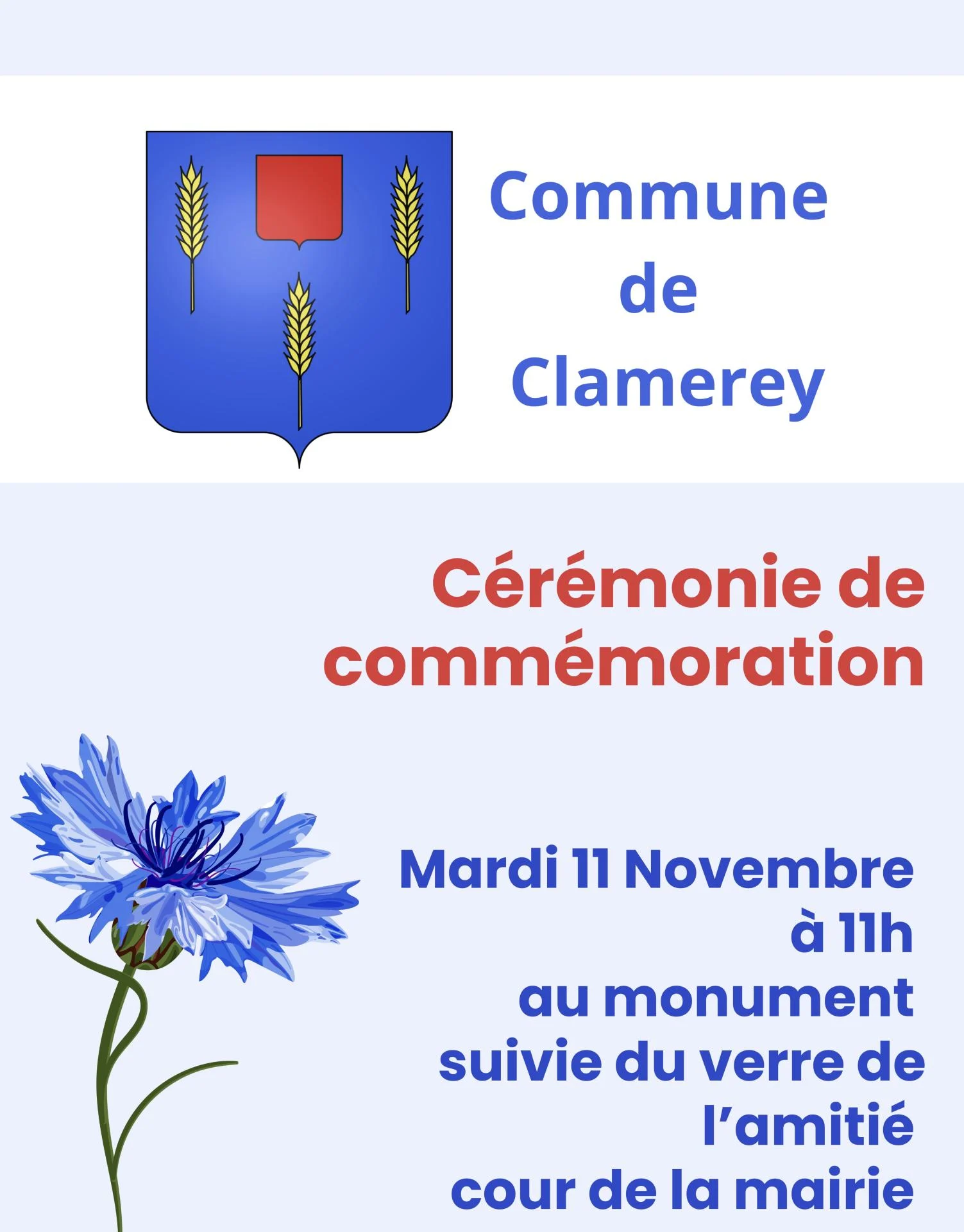 Affiche ce re monie du 11 novembre armistice bleu png